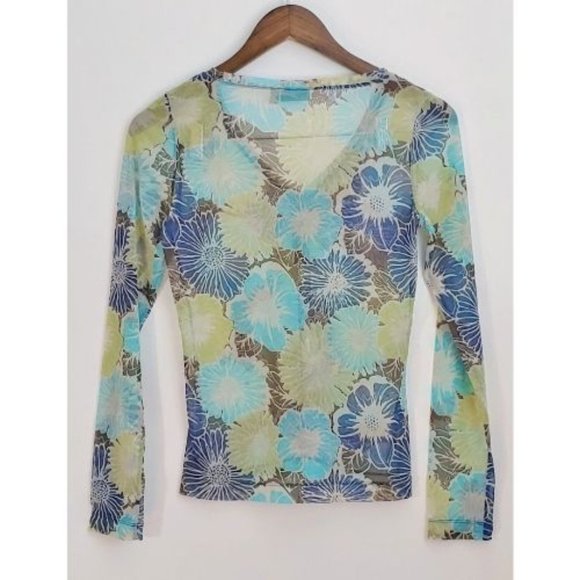 MEXX Floral print mesh long sleeves top - Picture 2 of 8
